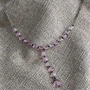1928 Jewelry Silver & Pink Glass Necklace